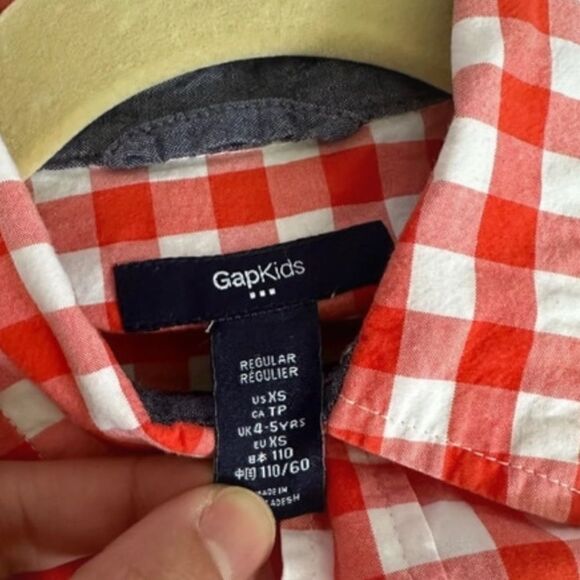 GAP Kids | Orange | CHECKED SHIRT - Picture 4 of 9